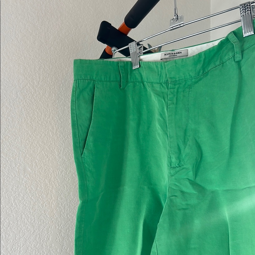 Scotch & Soda Bright Green Wide-Leg Pants
